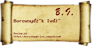 Borovnyák Ivó névjegykártya